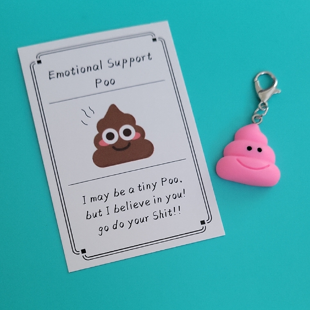 3/$10 Pink Poop Emoji Keychain